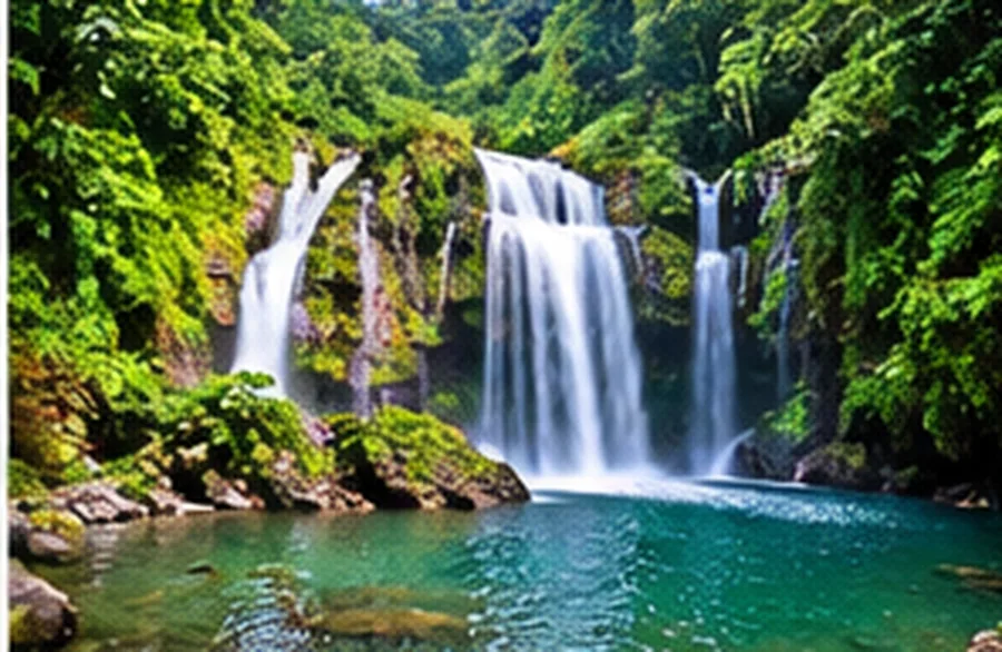 Cascadas turquesa en la selva