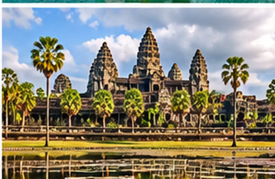Angkor Wat reflejado en el estanque