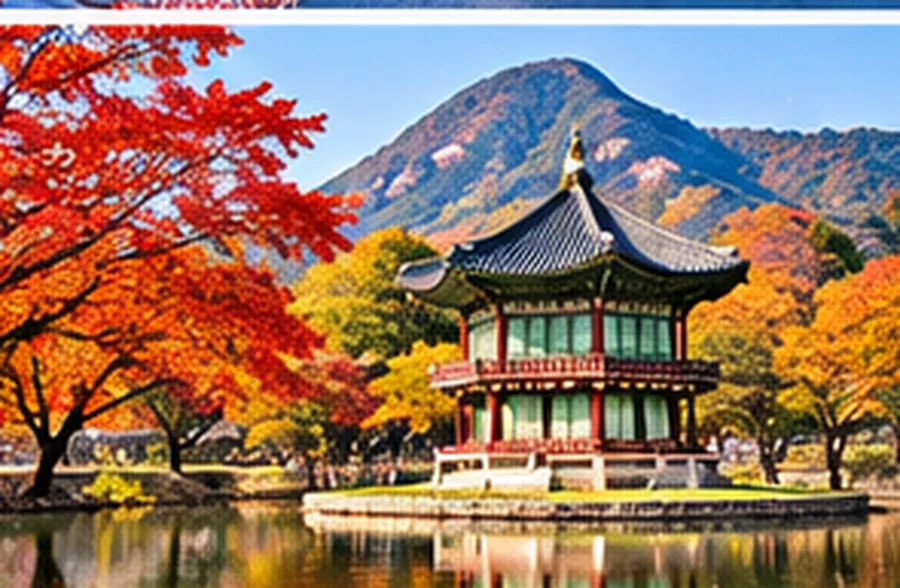 Pabellón del palacio Gyeongbokgung en otoño