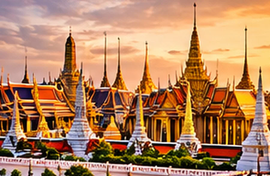 Gran Palacio de Bangkok al atardecer